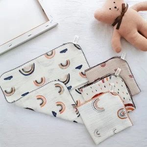 Cotton Baby Face Towel Newborn Baby Items 4 Layer Muslin Baby Bibs Handkerchief Soft Saliva Towel Triangle Feeding Burp Cloths - Image 3