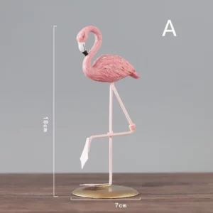 Creative Pink Resin Figurines Crafts Ins Flamingo Ornament Home Desk Cartoon Accessories Living Room Desktop Decorations - Image 6