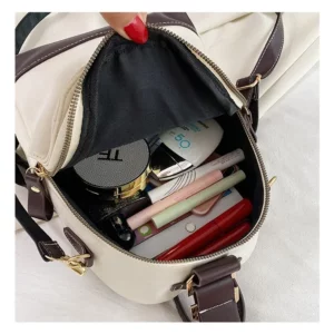 Vintage patchwork women backpack small Luxury design female shoulder bag ladies Totes PU leather schoolbag backpacks bagpack - Image 6