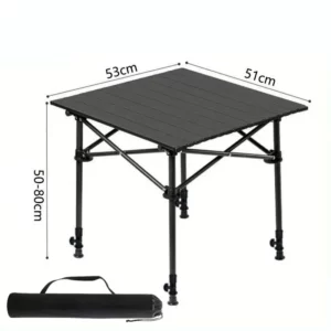 Adjustable Height Camping Table Lightweight Foldable Outdoor Picnic Table All-Terrain Roll Top Design For BBQ Hiking Travel - Image 3