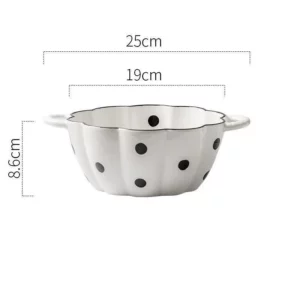 8inch Hepburn Storm Point Tableware Set Double-ear Soup Bowl 8-inch Soup Bowl Pumpkin Bowl Ceramics - Image 6