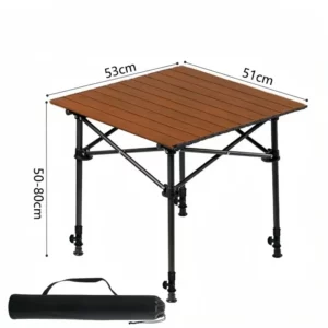 Adjustable Height Camping Table Lightweight Foldable Outdoor Picnic Table All-Terrain Roll Top Design For BBQ Hiking Travel - Image 4
