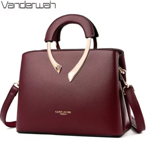 GENUINE VANDERWAH High Quality Leather Casual Tote Luxury Handbags Women Bags Designer Shoulder Crossbody Bags for Women 2021 - Image 1