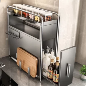 Kitchen Spice Organizer Kitchen Pull Out Seasoning Drawer Rack Countertop Dustproof Cup Storage Rack Multipurpose Spice Cabinet - Image 6