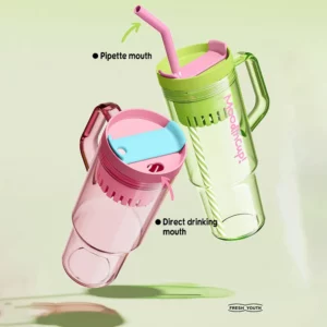 1200ml Handle Glass Water Bottle With Straw Portable Large Capacity Personalized Drinking Cup For Indoor Outdoor - Image 3