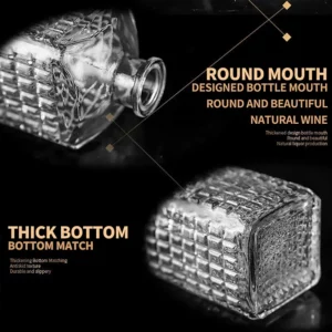800-1000ml High-grade Square Decanter Dispenser Crystal Glass Bottle Wine With Screw Cap Aerator Mirror Jug Gift Bar Decoration - Image 5