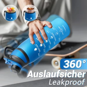 Fjbottle Plastic Water Bottle with Magnetic Lid, Leakproof Sports Water Bottle with Carry Strap BPA-FREE 1000ml - Image 3