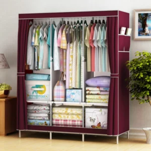 Simple Cloth Wardrobe, Steel Tube Assembly Closet, Bedroom Single Folding Storage, Dormitory Hanging Cabinet, Large Capacity - Image 2
