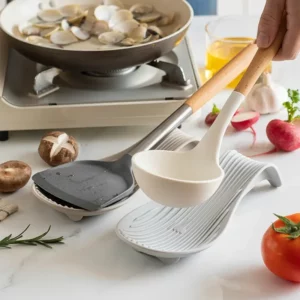 1/4Pcs Silicone Insulated Spoon Holder Heat Resistant Placemat Spoon Holder Cutlery Shelving Kitchen Tools Placemat - Image 4