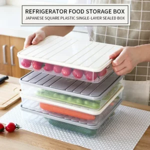 Freezer Dumpling Box Food Storage Container Stackable Food Saver Box with Lid Square Plastic Single-layer Sealed Transparent Box - Image 2