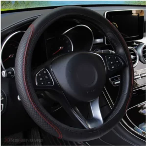 Automobile universal steering wheel cover non-slip car steering wheel cover non-slip embossed leather Car-styling - Image 4