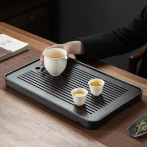Square Bamboo Tea Trays with Drainage Elegant Kung Fu Tea Tray Party Tea Sets Adult Dry Use Simple Tablett Chaban Bamboo Tray - Image 4