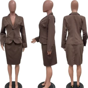 BWQ Women's Set Full Sleeve Button Blazer + Skirts Suit 2025 Winter Casual Streetwear Two 2 Piece Set Africa OL Work Outfits - Image 6