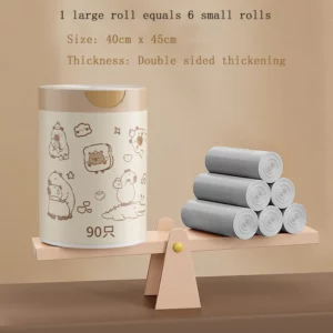 90 Pcs Cartoon Print Garbage Bag Household Kitchen Large Capacity Thickened Garbage Bags Cleaning Waste Bag Plastic Bag - Image 2