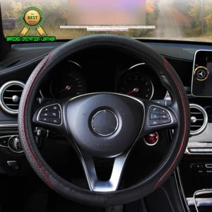 Automobile universal steering wheel cover non-slip car steering wheel cover non-slip embossed leather Car-styling - Image 2