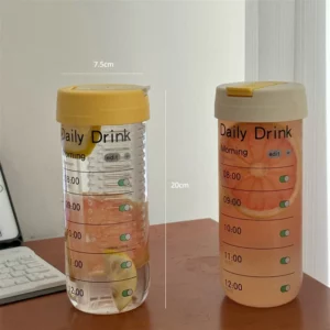 Glass Water Bottle With Time Marker Straw Infuser Cute 700ml Coffee Tea Juice Portable Girl School Drinking Bottle BPA Free Gift - Image 5