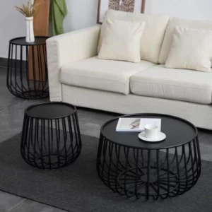 Nordic Light Luxury Wrought Iron Coffee Table Simple Modern Small Apartment Living Room Round Table Industrial Style Tables - Image 4