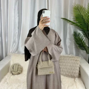 Linen Abaya Closed Dubai Luxury Plain Muslim Hijab Dress Turkey Casual Abayas African Dresses for Women Ramadan Eid Islam Kaftan - Image 6