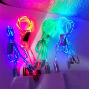 NNBILI Glowing LED Light USB 3 IN 1 cable Phone Fast Charging Charger Luminous Type C Cable For Xiaomi iPhone Phone Accessories - Image 6