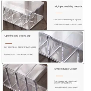 The transparent plastic Data Cable Storage Box household cable MobilePhone Charger Charging Cable Finishing Box Divided Grid Box - Image 6