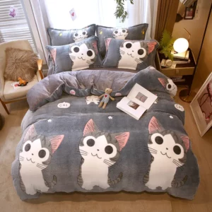 1 pc Warm Coral Fleece Duvet Cover for Winter Flower Printed Thick housse de couette Soft Flannle Blanket dekbedovertrek 240x220 - Image 6