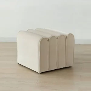 Shoe Change Stool for Living Room Fitting Room Bedroom Fashion Designer Sofa Foot Stool Frame Bed End Stool Flannel + Wood - Image 5