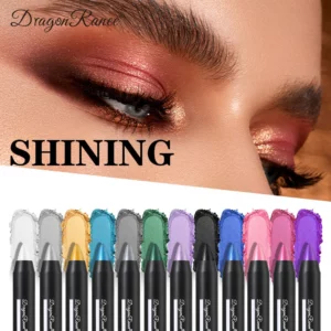 Smoky Dark Green Eyeshadow Pencil Stick Waterproof Pearlescent 12 Colors Metallic Glitter Eye Shadow Highlighter Pen Makeup Tool - Image 3