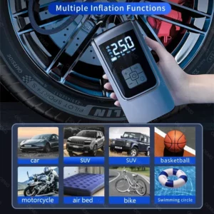 Wireless Car Air Pump Portable Air Compressor Electric Tire Inflator with LCD Digital Display for Car Motorcycles Bicycle Ball - Image 3