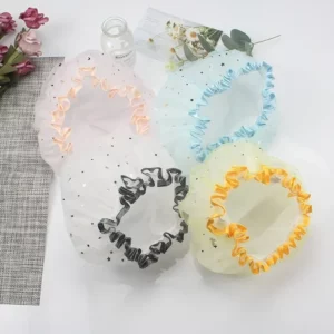Waterproof Double-Layer Shower Cap Starry Sky Design Fashion Reusable Bathing Hat Kitchen Oil-proof Sanitary Hat - Image 4