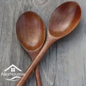 6 Piece Wooden Spoon Bamboo Kitchen Korean Style 9 '' Inch Natural Wood Soup Tableware Cooking Honey Coffee Spoon Mixing Spoon - Image 5