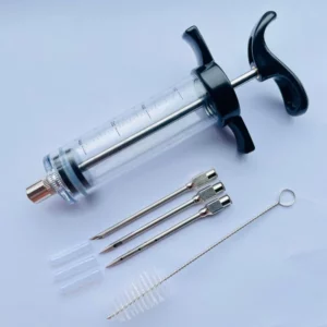 Red Barbecue Meat Syringe With 3 Marinade Injector Marinade Syringes Food Grade Kitchen Accessories Kit Marinade Flavor Injector - Image 2