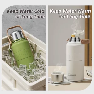 Stainless Steel Thermos Bottle Outdoor Portable Thermal Water Bottle with Carry Sleeve Large Capacity Vacuum Insulated Bottles - Image 5