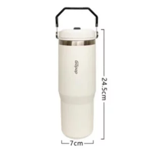 900ML Vacuum Insulated Water Bottle for Coffee/Tea ,Double Wall Stainless Steel Thermos Bottle with Straw/Handle Tumbler - Image 6