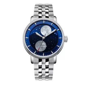 WM Watch Welly Merck Automatic Mechanical Watches Men Lunar Moon Phase Sapphire Waterproof Man Luminous Twin Moons Watch WM142 - Image 2