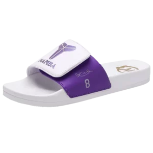 Velcro with Leather Men Fashion Slippers Basketball Laker No 8, 24 Indoor Slides Comfortable Outdoor Sandals Beach Slippers - Image 3