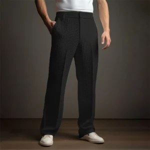 Fashion Twill Baggy Business Trousers For Men 2024 Solid Color Mid Waist Straight Pant Male Casual Pockets Style Long Pant 2024 - Image 5