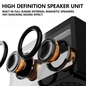 Retro Bluetooth Speakers Portable Alarm Clock HiFi Stereo Wireless Subwoofer Ambient Light Speaker Desktop Game Sound Box - Image 4
