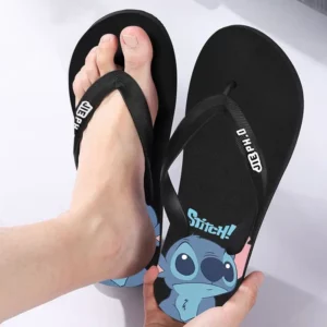 Disney Anime Stitch Casual Kawaii Flip Flop Slippers Summer Couple Outdoor Indoor Bathroom Soft Bottom Foot Clip Cool Slippers - Image 2