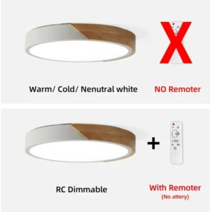 LED Surface Mount Ceiling Light Modern Ultra Thin Lighting Wood Lamp Fixture Living Room Home Decor Balcony Remote Control - Image 5