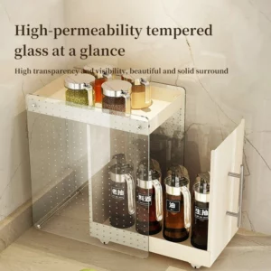 Kitchen Narrow Spice Rack Pull Out Seasoning Organizing Shelf Home Sliding Rail Organizer Countertop Condiment Storage Organiser - Image 3