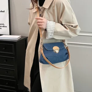 Luxury Designer Jean Bag Women Denim Underarm Shopper Purse 2024 New Brand Women's Handbag Leather Shoulder Crossbody Bag - Image 2