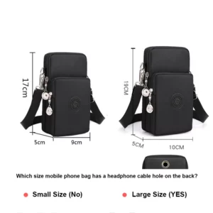 New Women Mobile Phone Bag Nylon Cell Phone Bag Coin Purse Strap Shoulder Bag Small Crossbody Bags for Women Wallet Travel Purse - Image 6
