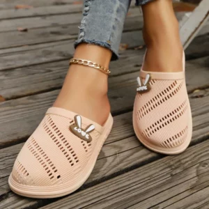 Women Flat Shoes 2025 New Solid Color Knitted Slip on Shoes Casual Breathable Ballet Flats Women Mesh Flat Shoes Loafers Woman - Image 2