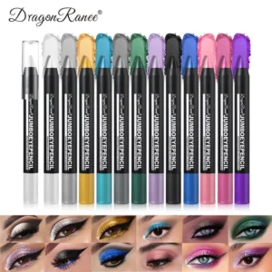 Smoky Dark Green Eyeshadow Pencil Stick Waterproof Pearlescent 12 Colors Metallic Glitter Eye Shadow Highlighter Pen Makeup Tool - Image 5