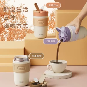 Insulated Cup Portable Coffee Cup 316 Stainless Steel Ins Student Cup with Lifting Rope Birthday Gift - Image 2