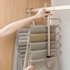Folding Magic Pants Hangers 5/9layers Stainless Steel Space Saving Clothes Rack Organizer For Wardrobe Jeans Trousers Scarf - Image 3