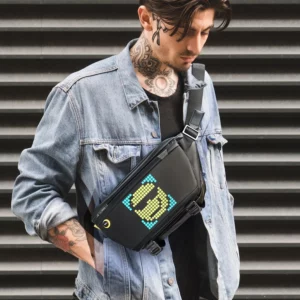 Sling Bag Customizable Pixel Art Speaker Bag Fashion Design Waterproof for Biking Hiking Outside Activity Big Space - Image 5
