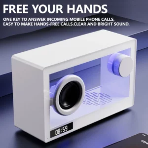 Retro Bluetooth Speakers Portable Alarm Clock HiFi Stereo Wireless Subwoofer Ambient Light Speaker Desktop Game Sound Box - Image 2