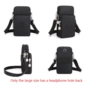 New Women Mobile Phone Bag Nylon Cell Phone Bag Coin Purse Strap Shoulder Bag Small Crossbody Bags for Women Wallet Travel Purse - Image 5