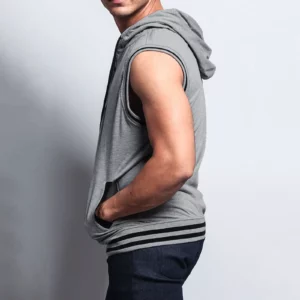 Fashion Zipper Hoodies Men Tank Tops Loose Casual Sleeveless Tops 2023 Summer Hood Pocket Tee Shirt Male Streetwear Tees Blusa - Image 5